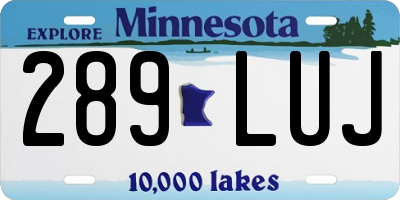 MN license plate 289LUJ