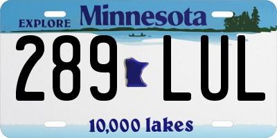 MN license plate 289LUL
