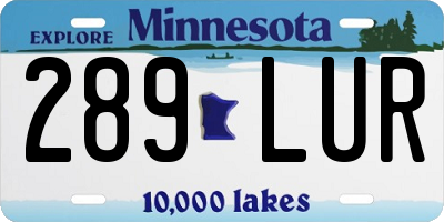 MN license plate 289LUR