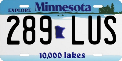 MN license plate 289LUS
