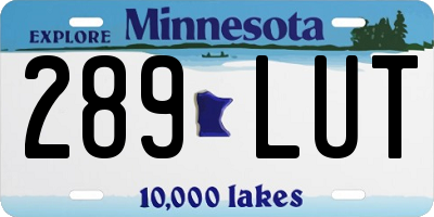 MN license plate 289LUT