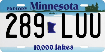 MN license plate 289LUU