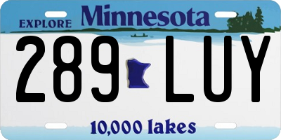 MN license plate 289LUY