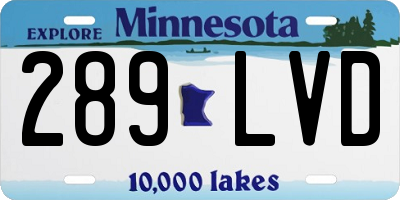 MN license plate 289LVD