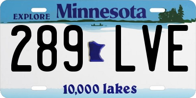 MN license plate 289LVE