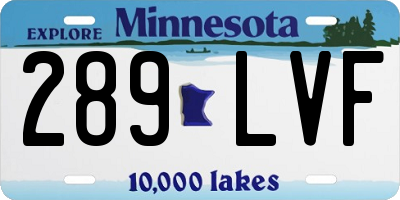 MN license plate 289LVF
