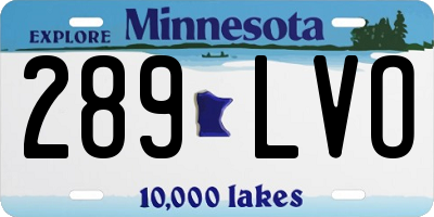 MN license plate 289LVO