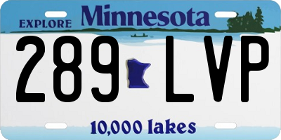 MN license plate 289LVP