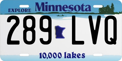 MN license plate 289LVQ