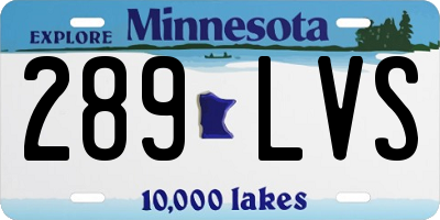 MN license plate 289LVS