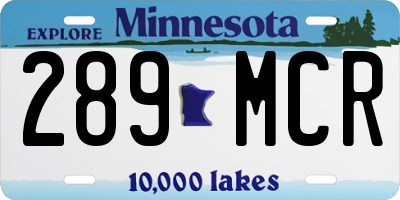 MN license plate 289MCR