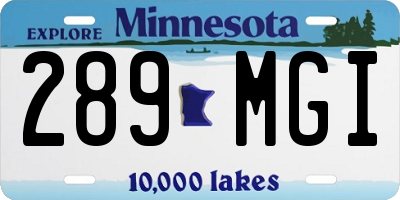 MN license plate 289MGI