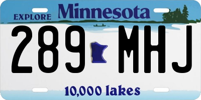 MN license plate 289MHJ