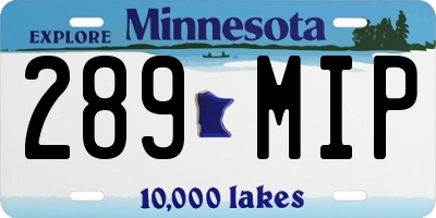MN license plate 289MIP