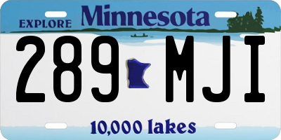 MN license plate 289MJI