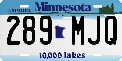 MN license plate 289MJQ