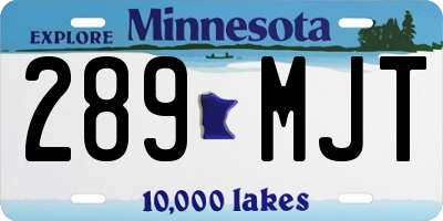 MN license plate 289MJT