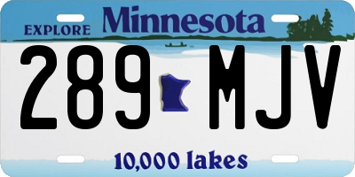 MN license plate 289MJV