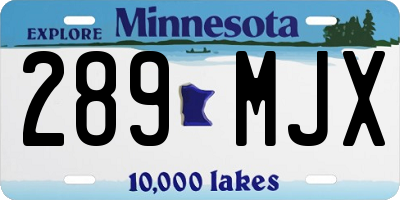 MN license plate 289MJX
