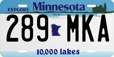 MN license plate 289MKA