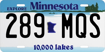 MN license plate 289MQS