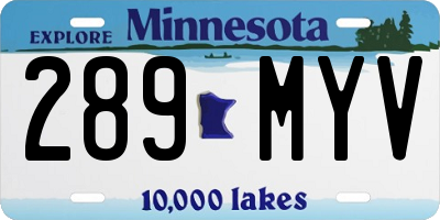 MN license plate 289MYV