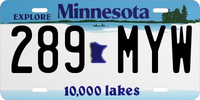 MN license plate 289MYW