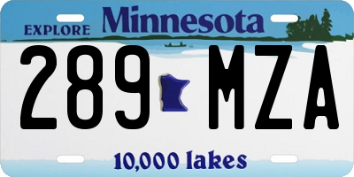 MN license plate 289MZA