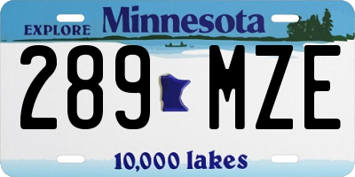 MN license plate 289MZE