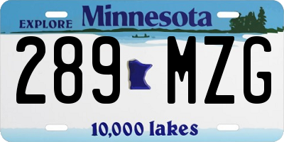 MN license plate 289MZG