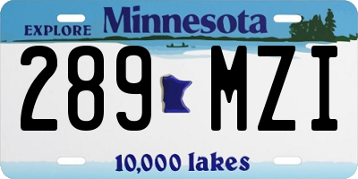MN license plate 289MZI