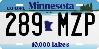 MN license plate 289MZP