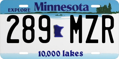 MN license plate 289MZR