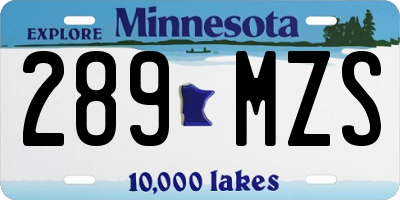 MN license plate 289MZS