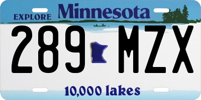 MN license plate 289MZX