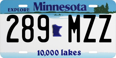 MN license plate 289MZZ