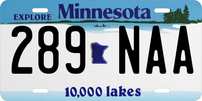 MN license plate 289NAA
