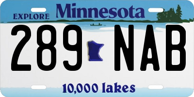 MN license plate 289NAB