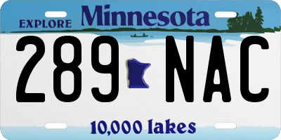 MN license plate 289NAC