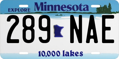 MN license plate 289NAE