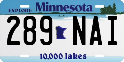 MN license plate 289NAI