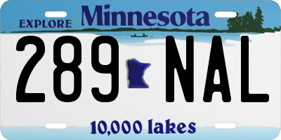 MN license plate 289NAL