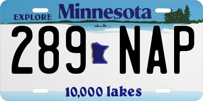 MN license plate 289NAP
