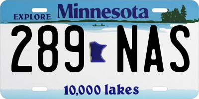 MN license plate 289NAS