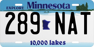 MN license plate 289NAT