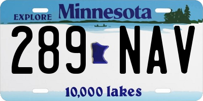 MN license plate 289NAV