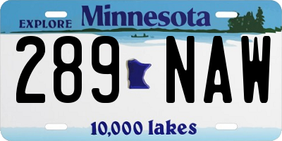 MN license plate 289NAW