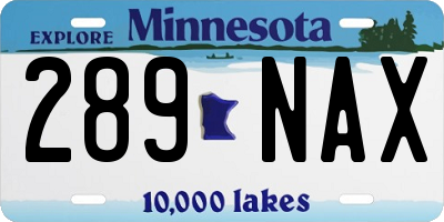 MN license plate 289NAX