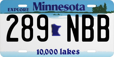 MN license plate 289NBB
