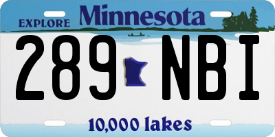 MN license plate 289NBI